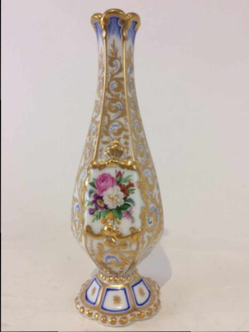 Prunkvolle Vase, KPM Berlin, selten, Pfenningmarke 1847-49, Höhe 18cm