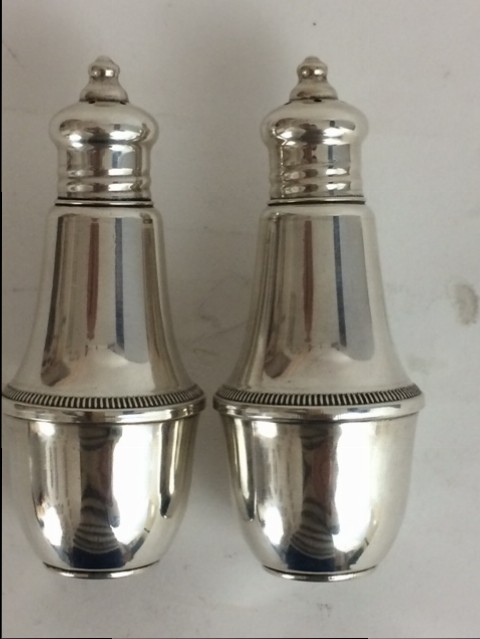 Silber Salz&Pfeffer Streuer mit Glaseinsatz