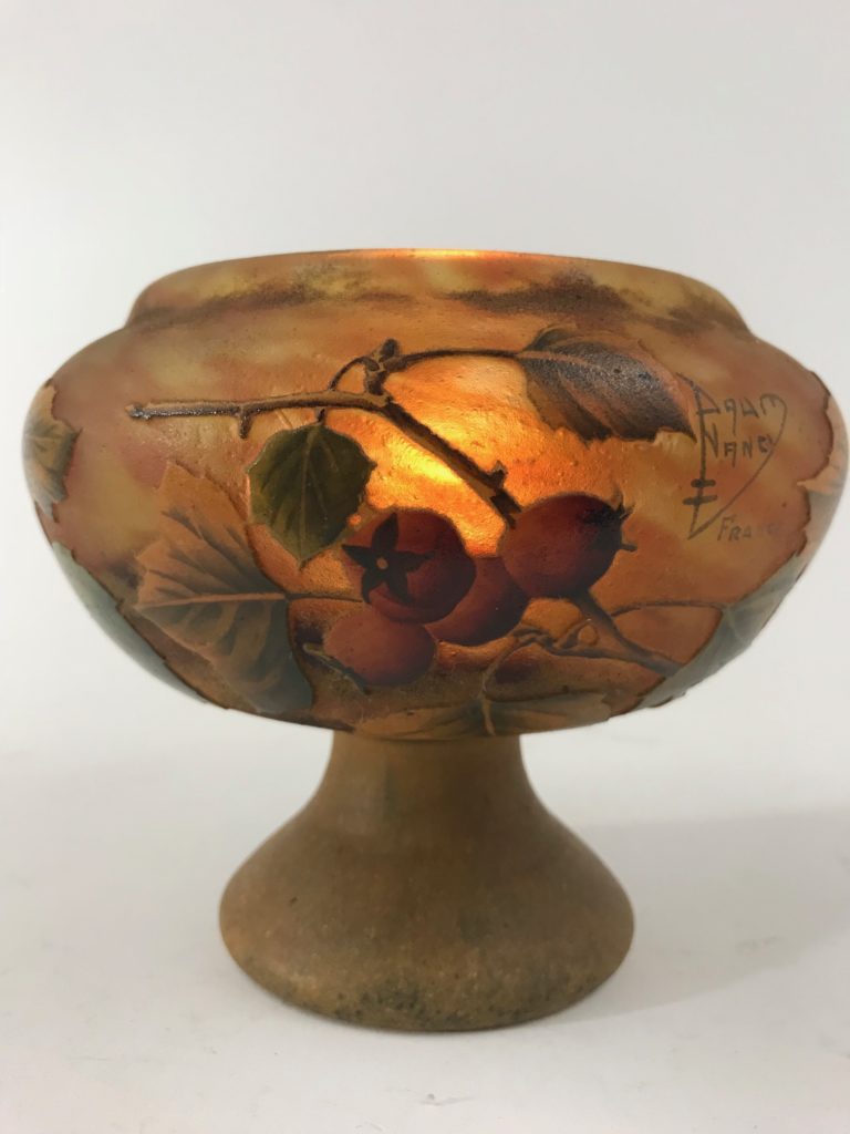 Glassvase "Hagebutte" Daum Nancy Frankreich