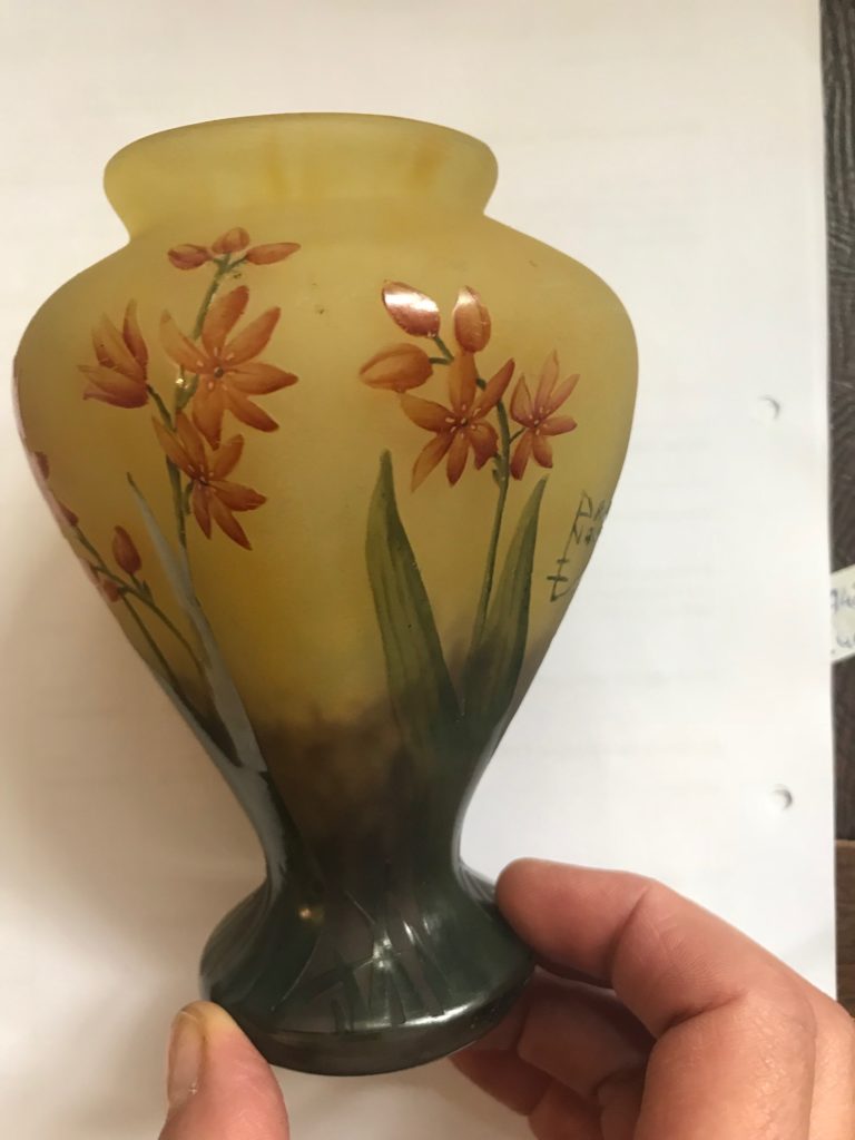 Jugendstil Glas Vase, DAUM NANCY France