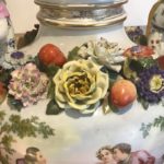 Dresden-Potschappel Vase, mit Malerei nach Watteu